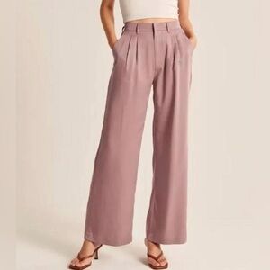 Abercrombie Tailored Wide Leg Pants - Dusty Pink